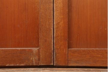 レトロ建具　昭和中期　和モダンにもぴったりの格子戸4枚セット(ガラス帯戸、引き戸)(R-040514)