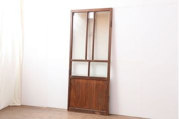 レトロ家具　ノスタルジックな雰囲気漂うガラス扉(ドア)(R-040515)