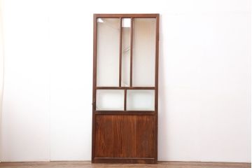 レトロ家具　ノスタルジックな雰囲気漂うガラス扉(ドア)(R-040515)