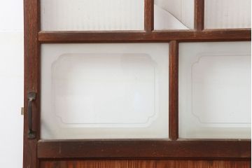 レトロ家具　ノスタルジックな雰囲気漂うガラス扉(ドア)(R-040515)