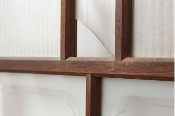 レトロ家具　ノスタルジックな雰囲気漂うガラス扉(ドア)(R-040515)