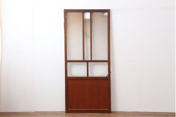 レトロ家具　ノスタルジックな雰囲気漂うガラス扉(ドア)(R-040515)