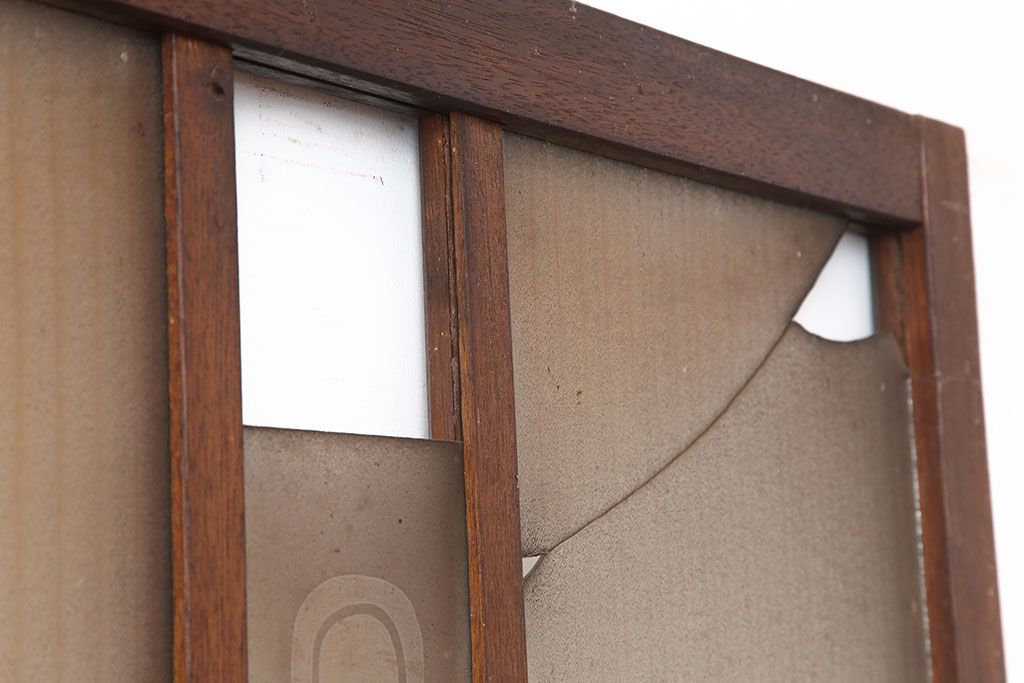 レトロ家具　ノスタルジックな雰囲気漂うガラス扉(ドア)(R-040515)