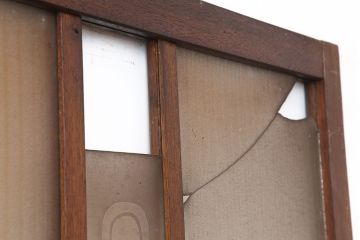 レトロ家具　ノスタルジックな雰囲気漂うガラス扉(ドア)(R-040515)