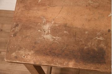 レトロ家具　温もりあふれるナチュラルテイストな片袖机(デスク、勉強机、在宅ワーク、在宅用ワークデスク)(R-040518)