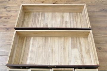アンティーク家具　三方ケヤキ材　高級感漂う上手物の帳場箪笥(キャビネット、戸棚)(R-040542)