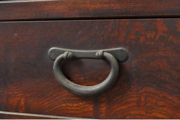 アンティーク家具　三方ケヤキ材　高級感漂う上手物の帳場箪笥(キャビネット、戸棚)(R-040542)