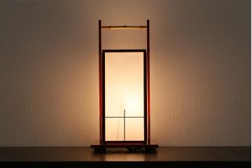 アンティーク照明　激レア!上手物　春慶塗が施された和の雰囲気を高める行燈照明(行灯、スタンドライト)(R-040544)
