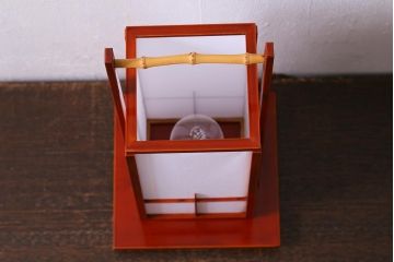 アンティーク照明　激レア!上手物　春慶塗が施された和の雰囲気を高める行燈照明(行灯、スタンドライト)(R-040544)