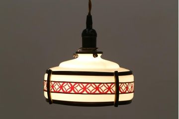 アンティーク照明　七宝文様　和の雰囲気高まるペンダントライト(天井照明)(R-040545)