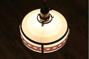 アンティーク照明　七宝文様　和の雰囲気高まるペンダントライト(天井照明)(R-040545)