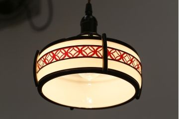 アンティーク照明　七宝文様　和の雰囲気高まるペンダントライト(天井照明)(R-040545)