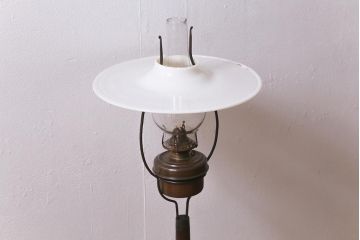 アンティーク雑貨　明治大正　5分芯　ランタン型の座敷ランプ(洋燈、オイルランプ)(R-040546)