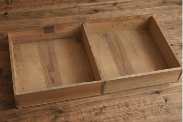 レトロ家具　温もりあふれるレトロな木製平机(デスク、ワークデスク、在宅ワーク、在宅用)(R-040562)