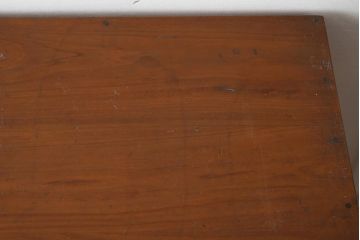 レトロ家具　温もりあふれるレトロな木製平机(デスク、ワークデスク、在宅ワーク、在宅用)(R-040562)