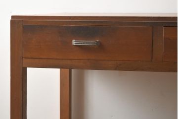 レトロ家具　温もりあふれるレトロな木製平机(デスク、ワークデスク、在宅ワーク、在宅用)(R-040562)