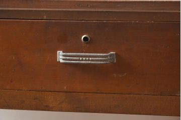 レトロ家具　温もりあふれるレトロな木製平机(デスク、ワークデスク、在宅ワーク、在宅用)(R-040562)