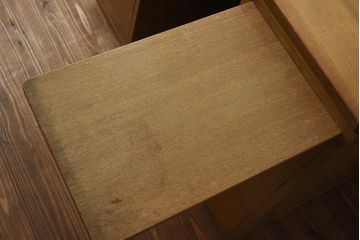 レトロ家具　昭和中期　様々な使い方ができるレトロな両袖机(デスク、ワークデスク、サイドキャビネット、サイドチェスト、在宅用、在宅ワーク)(R-040563)