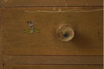 レトロ家具　昭和中期　様々な使い方ができるレトロな両袖机(デスク、ワークデスク、サイドキャビネット、サイドチェスト、在宅用、在宅ワーク)(R-040563)