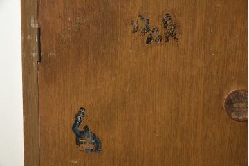 レトロ家具　昭和中期　様々な使い方ができるレトロな両袖机(デスク、ワークデスク、サイドキャビネット、サイドチェスト、在宅用、在宅ワーク)(R-040563)