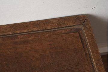 レトロ家具　大正昭和初期　栓材　古い木の質感が味わい深い角ちゃぶ台(折りたたみテーブル、座卓、ローテーブル)(R-040564)