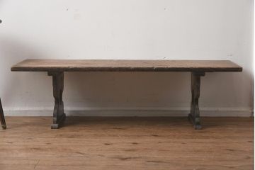 アンティーク家具　明治大正期　天板一枚板　使いこまれた木肌が味わい深い文机(座机、ローテーブル、飾り台)(R-040567)