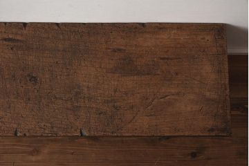 アンティーク家具　明治大正期　天板一枚板　使いこまれた木肌が味わい深い文机(座机、ローテーブル、飾り台)(R-040567)