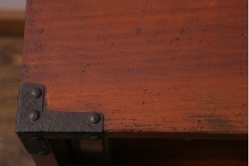 アンティーク家具　上手物!　前面欅(ケヤキ)材共縁　漆塗り　最高級大川箪笥サイドボード(和箪笥、時代箪笥)(R-040569)