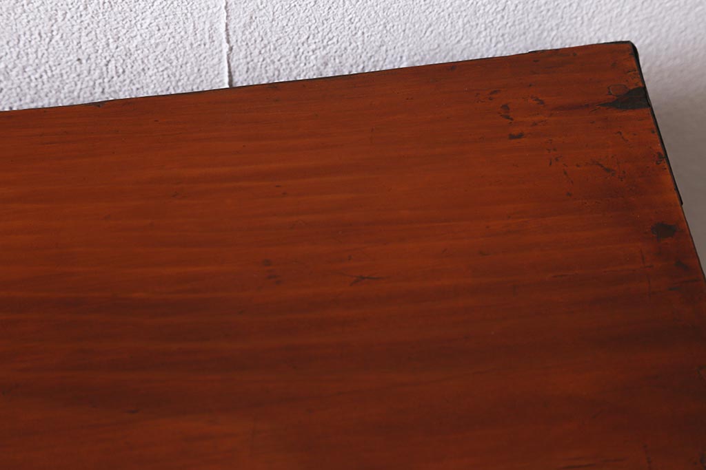 アンティーク家具　上手物!　前面欅(ケヤキ)材共縁　漆塗り　最高級大川箪笥サイドボード(和箪笥、時代箪笥)(R-040569)