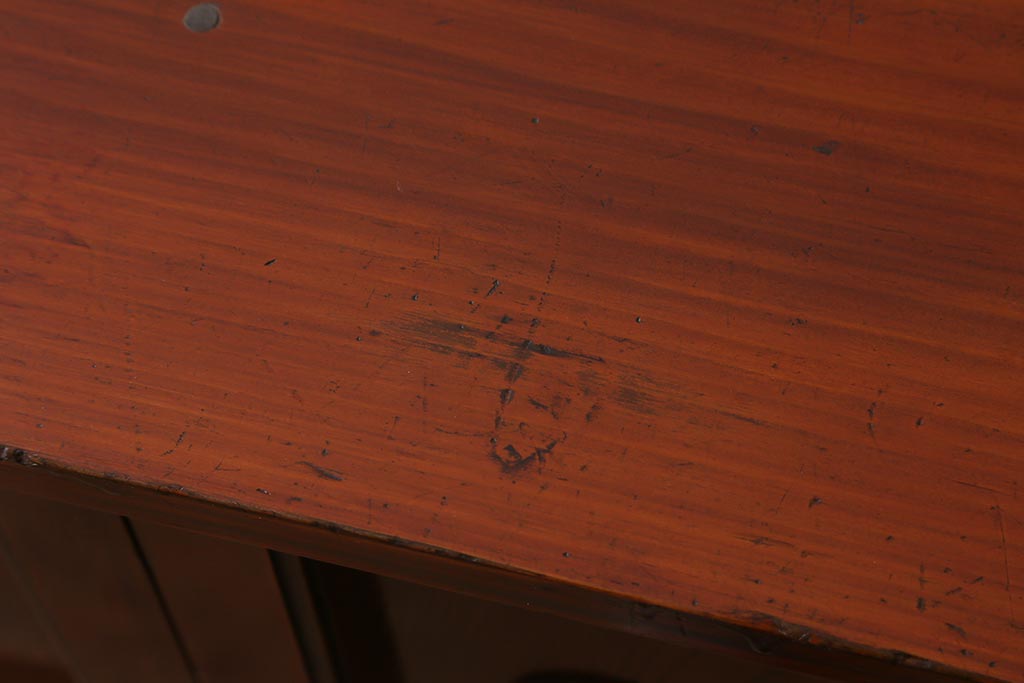 アンティーク家具　上手物!　前面欅(ケヤキ)材共縁　漆塗り　最高級大川箪笥サイドボード(和箪笥、時代箪笥)(R-040569)