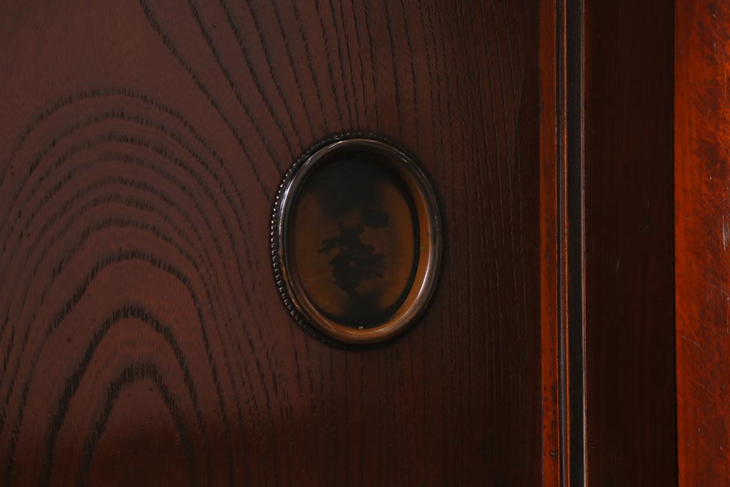 アンティーク家具　上手物!　前面欅(ケヤキ)材共縁　漆塗り　最高級大川箪笥サイドボード(和箪笥、時代箪笥)(R-040569)