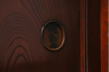 アンティーク家具　上手物!　前面欅(ケヤキ)材共縁　漆塗り　最高級大川箪笥サイドボード(和箪笥、時代箪笥)(R-040569)