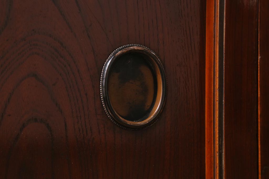 アンティーク家具　上手物!　前面欅(ケヤキ)材共縁　漆塗り　最高級大川箪笥サイドボード(和箪笥、時代箪笥)(R-040569)