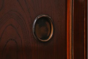 アンティーク家具　上手物!　前面欅(ケヤキ)材共縁　漆塗り　最高級大川箪笥サイドボード(和箪笥、時代箪笥)(R-040569)