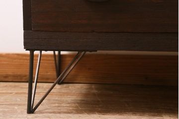 レトロ雑貨　鉄脚リメイク　上品なレトロスタイルに合う桐材製のリビングボード(テレビ台、衣装箪笥、桐箪笥、桐たんす)(R-040570)