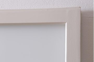 レトロ建具　銀モールガラス・すりガラス　清潔感漂うホワイトペイントのガラス戸2枚セット(引き戸、建具)(R-040572)