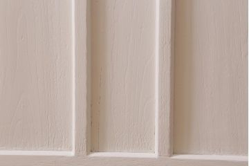 レトロ建具　銀モールガラス・すりガラス　清潔感漂うホワイトペイントのガラス戸2枚セット(引き戸、建具)(R-040572)