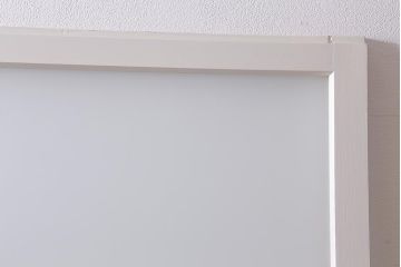 レトロ建具　銀モールガラス・すりガラス　清潔感漂うホワイトペイントのガラス戸2枚セット(引き戸、建具)(R-040572)