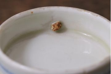 アンティーク雑貨　幕末明治期　伊万里焼　色絵蓋茶碗2客セット(蓋付茶碗、和食器)(R-040573)