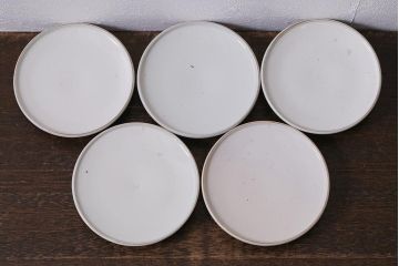 アンティーク雑貨　幕末明治期　伊万里焼　色絵蓋茶碗5客セット(蓋付茶碗、和食器)(R-040575)