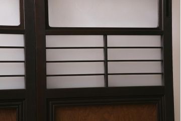 アンティーク建具　昭和中期　すりガラス　落ち着いた雰囲気が魅力的なガラス戸4枚セット(引き戸)(R-040587)