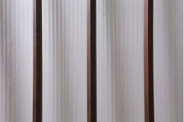 アンティーク建具　昭和中期　銀モールガラス・モールガラス入り　ストライプ模様がレトロなガラス引き戸1枚(ガラス戸)(R-040588)