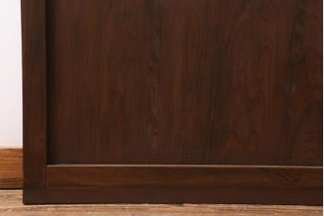 アンティーク建具　昭和中期　銀モールガラス・モールガラス入り　ストライプ模様がレトロなガラス引き戸1枚(ガラス戸)(R-040588)