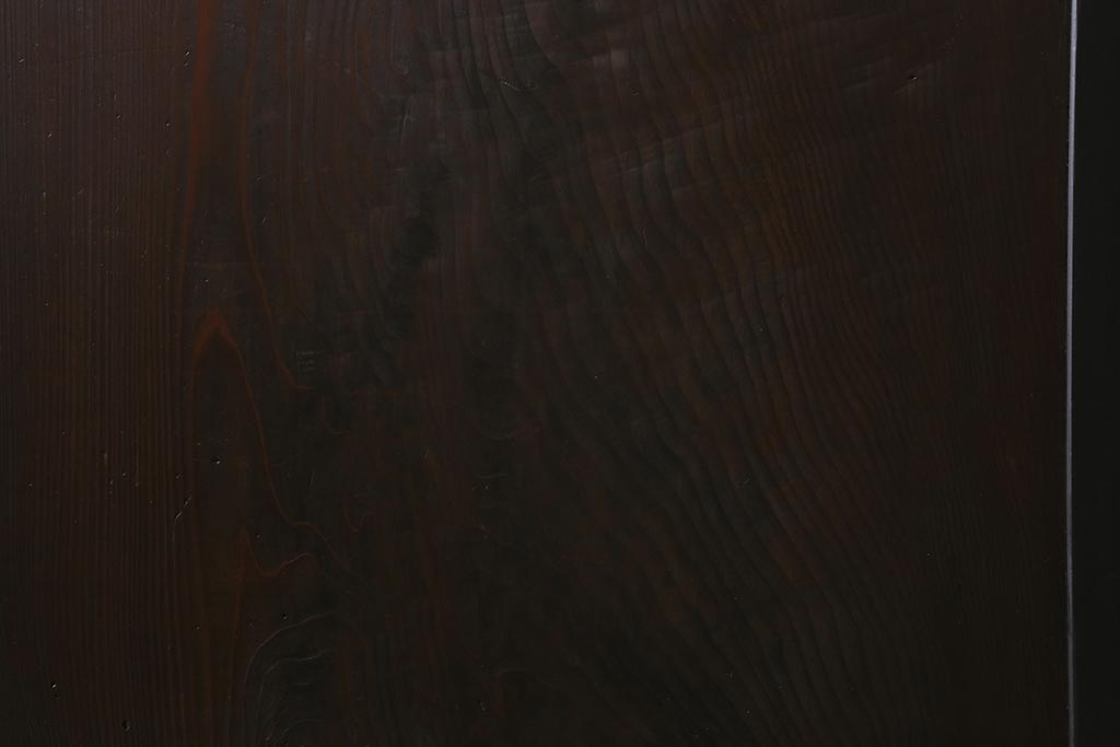 アンティーク建具　明治大正期　ペイント　すりガラス入り　黒い木枠がモダンな格子帯戸4枚セット(引き戸、板戸)(R-040589)