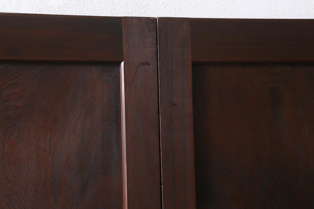 アンティーク建具　組子入り　和モダンスタイルにおすすめな上手物の引き戸2枚セット(ガラス帯戸、建具)(R-040590)