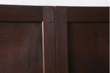 アンティーク建具　組子入り　和モダンスタイルにおすすめな上手物の引き戸2枚セット(ガラス帯戸、建具)(R-040590)