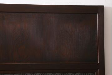 アンティーク建具　組子入り　和モダンスタイルにおすすめな上手物の引き戸2枚セット(ガラス帯戸、建具)(R-040590)