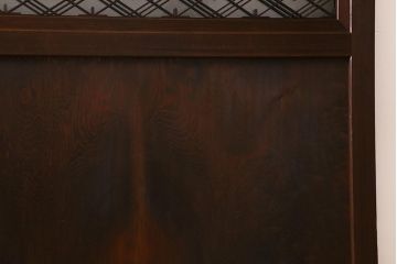 アンティーク建具　組子入り　和モダンスタイルにおすすめな上手物の引き戸2枚セット(ガラス帯戸、建具)(R-040590)