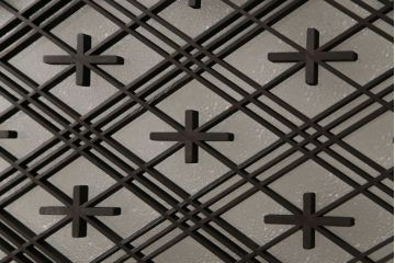 アンティーク建具　組子入り　和モダンスタイルにおすすめな上手物の引き戸2枚セット(ガラス帯戸、建具)(R-040590)