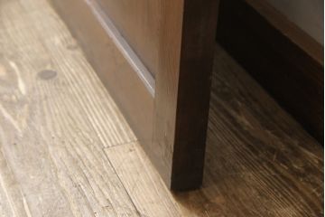 アンティーク建具　組子入り　和モダンスタイルにおすすめな上手物の引き戸2枚セット(ガラス帯戸、建具)(R-040590)